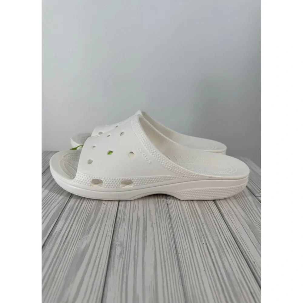 CROCS Men's White Classic Icon Slide Size Mens 12 NEW